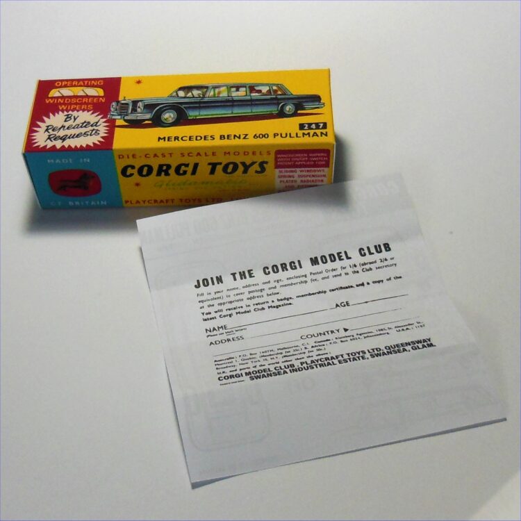 Corgi Toys  247 Mercedes Benz 600 Pullman Repro Box - Image 4