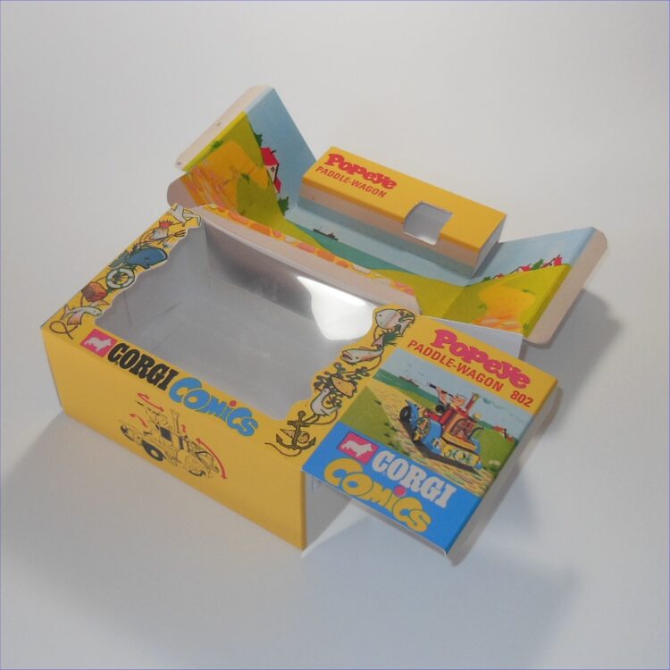 Corgi Toys  802 Popeye Paddle Wagon Empty Repro Window Box Set - Image 5