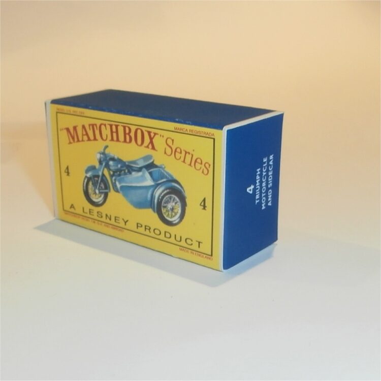 Matchbox Lesney  4c Triumph Motor Cycle Empty D Style Repro Box