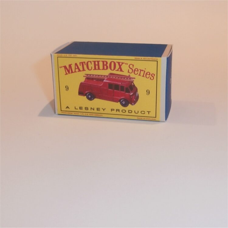 Matchbox Lesney  9c Merryweather Fire Engine Empty D Style Repro Box